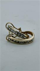 Gold-Diamond Earrings 36 Diamonds 2.16 Carat T.W. 14K Yellow Gold 5.69g